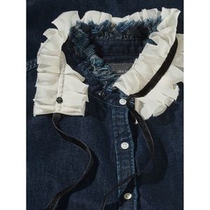 Scotch & Soda White Ruffle Collar Button Down